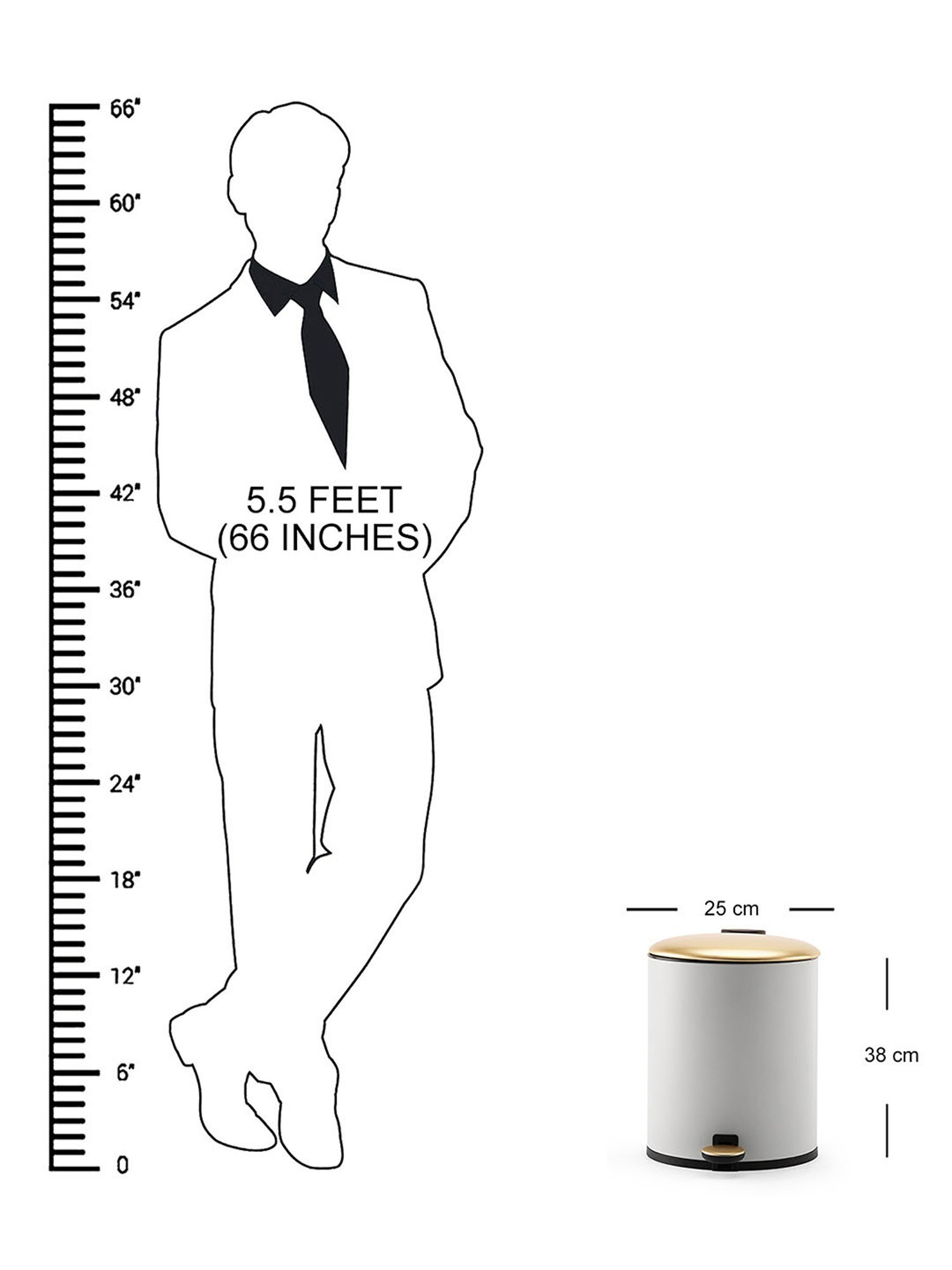 Pure Home and Living White Stainless Steel Bins