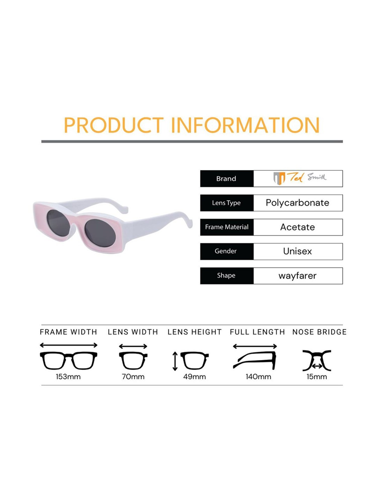 Ted Smith Grey Square UV Protection Unisex Sunglasses