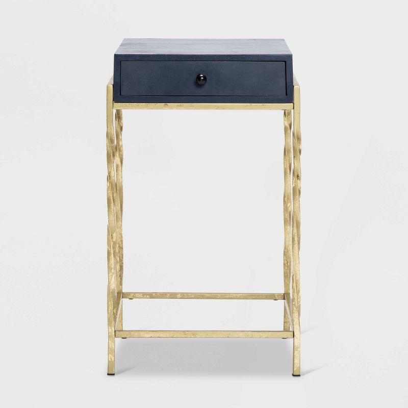 Jolie Modern Living Room Accent Table Navy Blue/Gold - Adore Decor