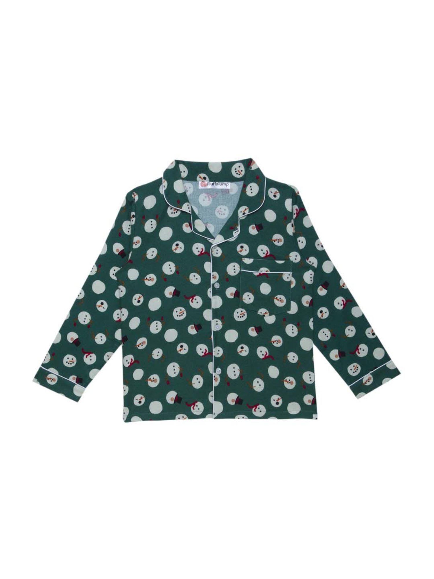 Fluffalump Boys Multicolor Cotton Printed Nightwear Top & Pants Set