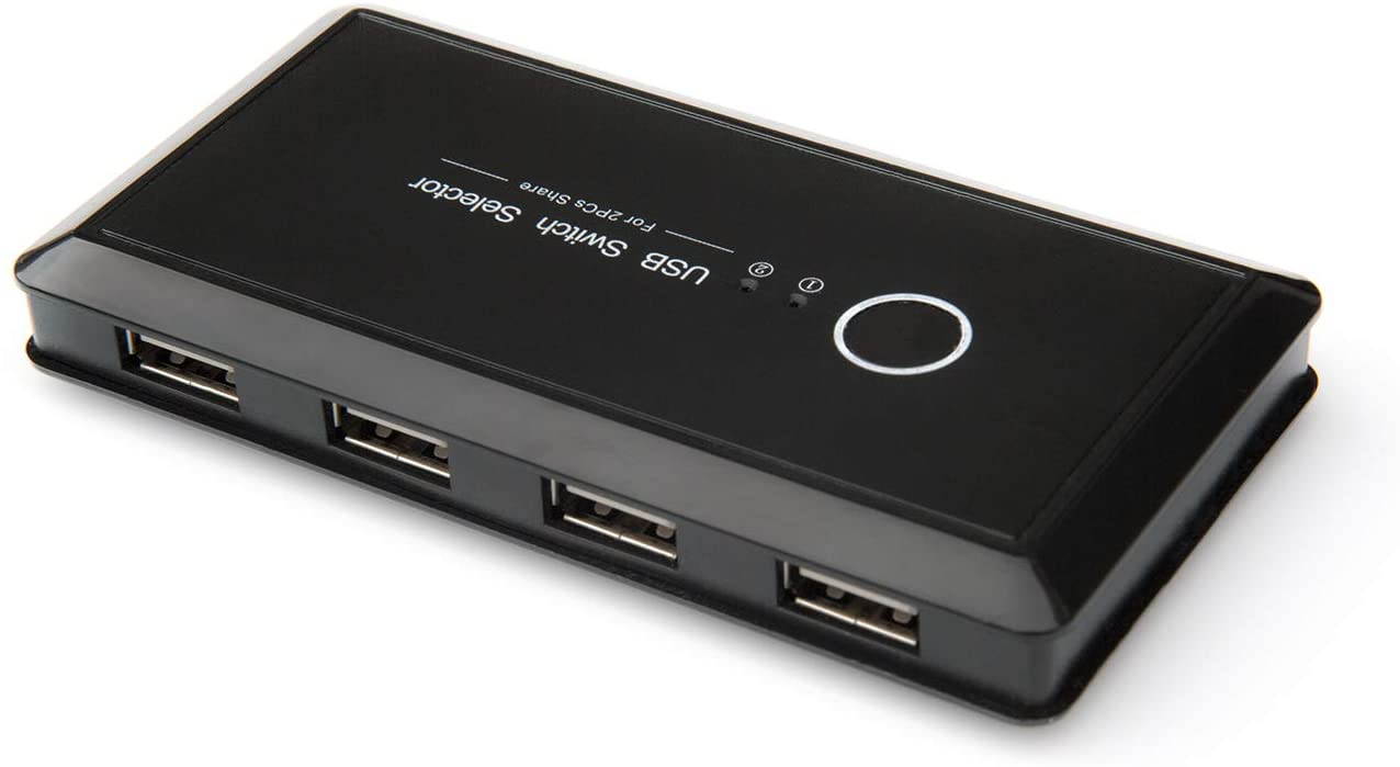 USB Switcher Box 2 Computers Sharing 4 USB Devices USB 2.0 KVM Switch Selector for Keyboard Mouse U-Disk Card Reader Printer Scanner