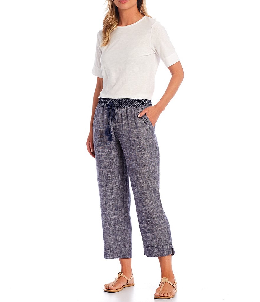 Westbound Petite Size Linen Capri Pants