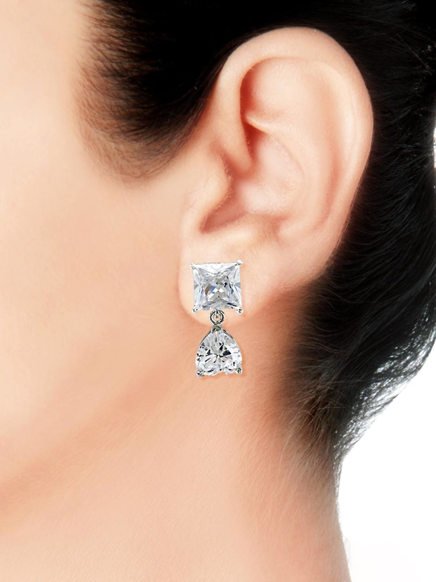 Taraash 92.5 Sterling Silver Heart Earrings for Women