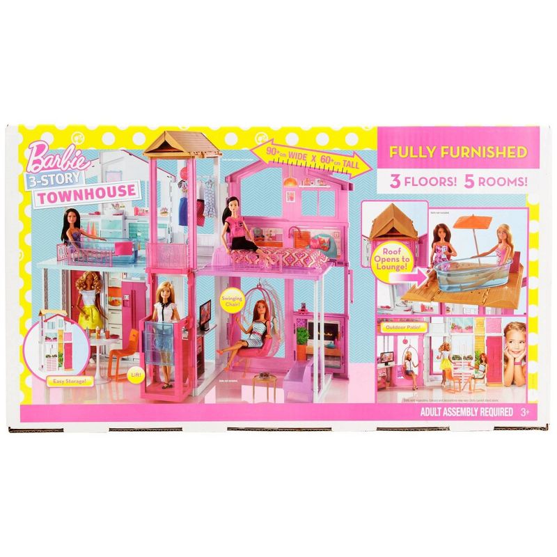 Barbie 3-Story House with Pop-Up Umbrella!