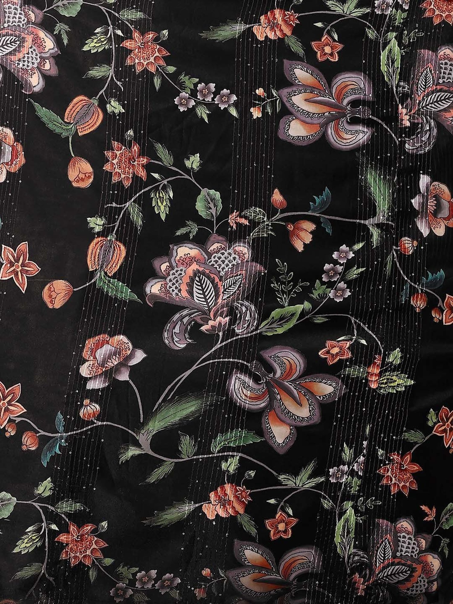 PURVAJA Black Printed Lehenga Choli Set With Dupatta