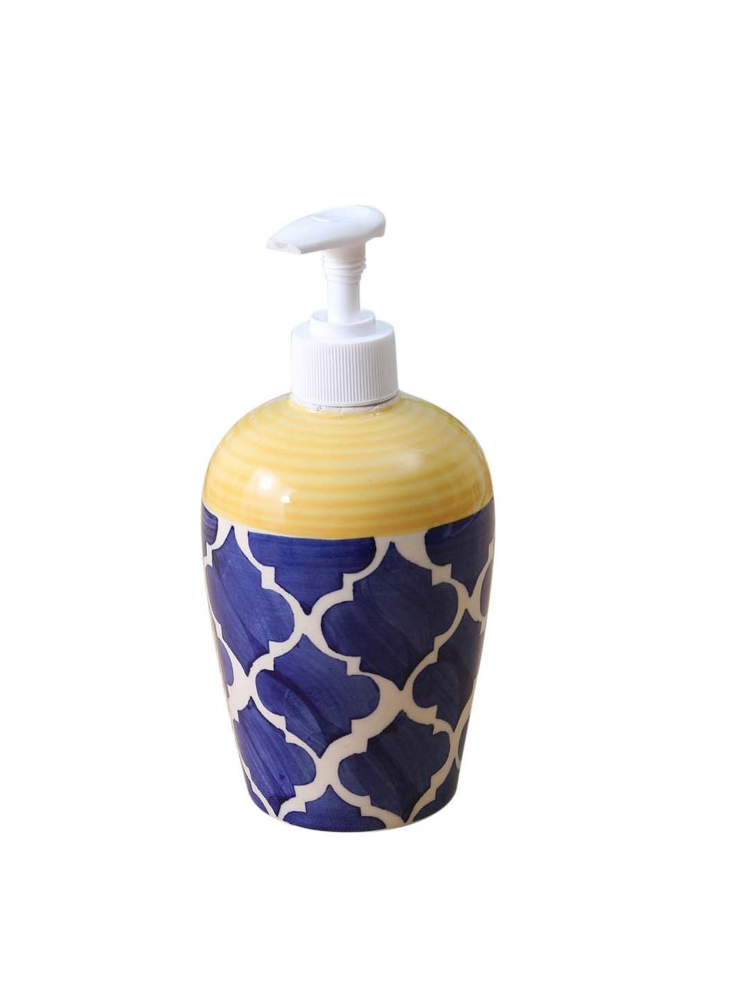 VarEesha Moroccan Navy Blue & Yellow Ceramic Bath Accessories - Set of 2