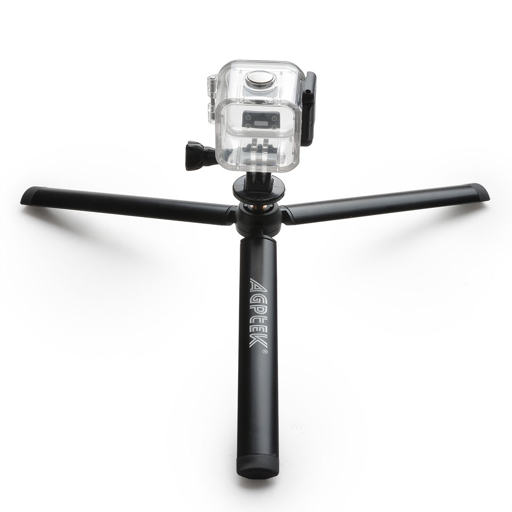 AGPtek Aluminium Alloy Mini Tripod Mount 1/4 inch screw for GoPro Hero 4 Session 4 3+ 3 2