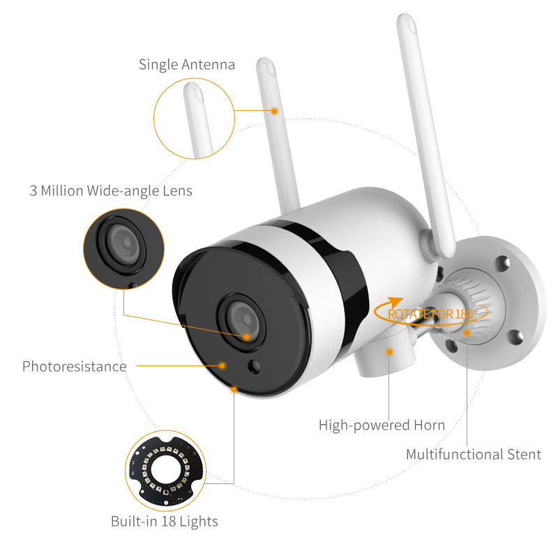 3MP Video Surveillance Kit Audio Camera Wireless NVR Kit Security Camera System Outdoor Waterproof Security Camera
