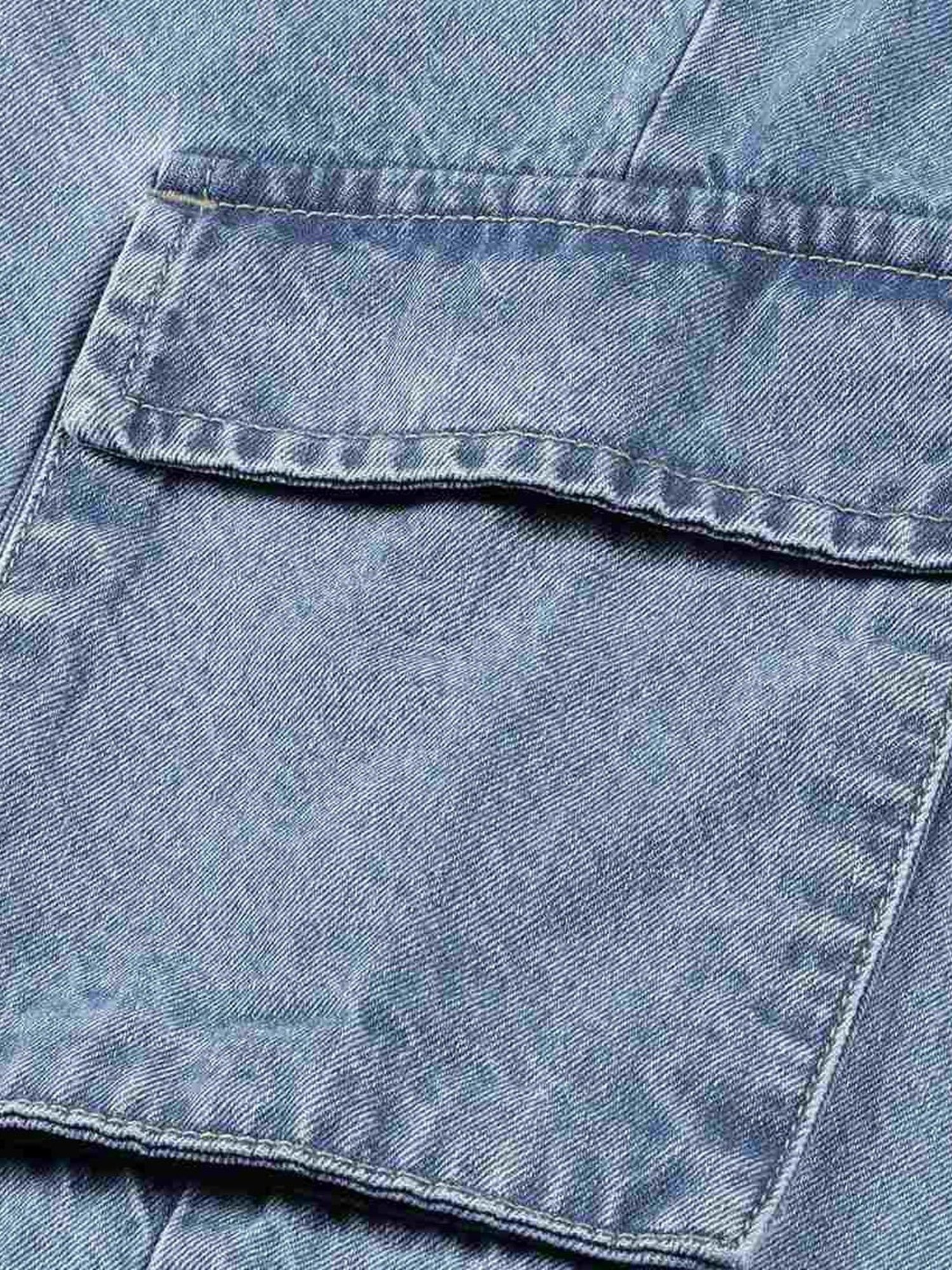 Thomas Scott Light Blue Cotton Relaxed Fit Cargo Jeans