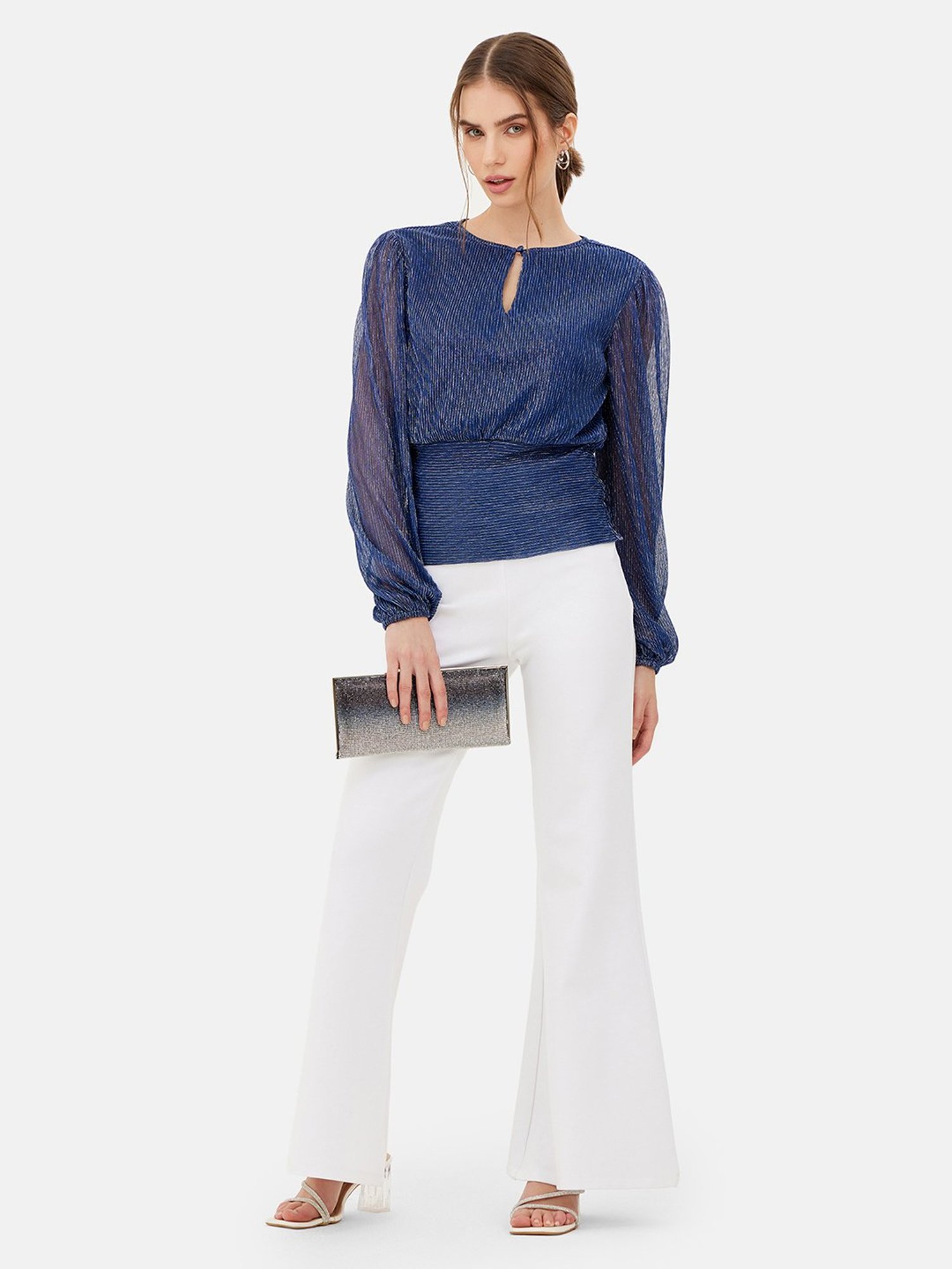 Kazo Blue Textured Top