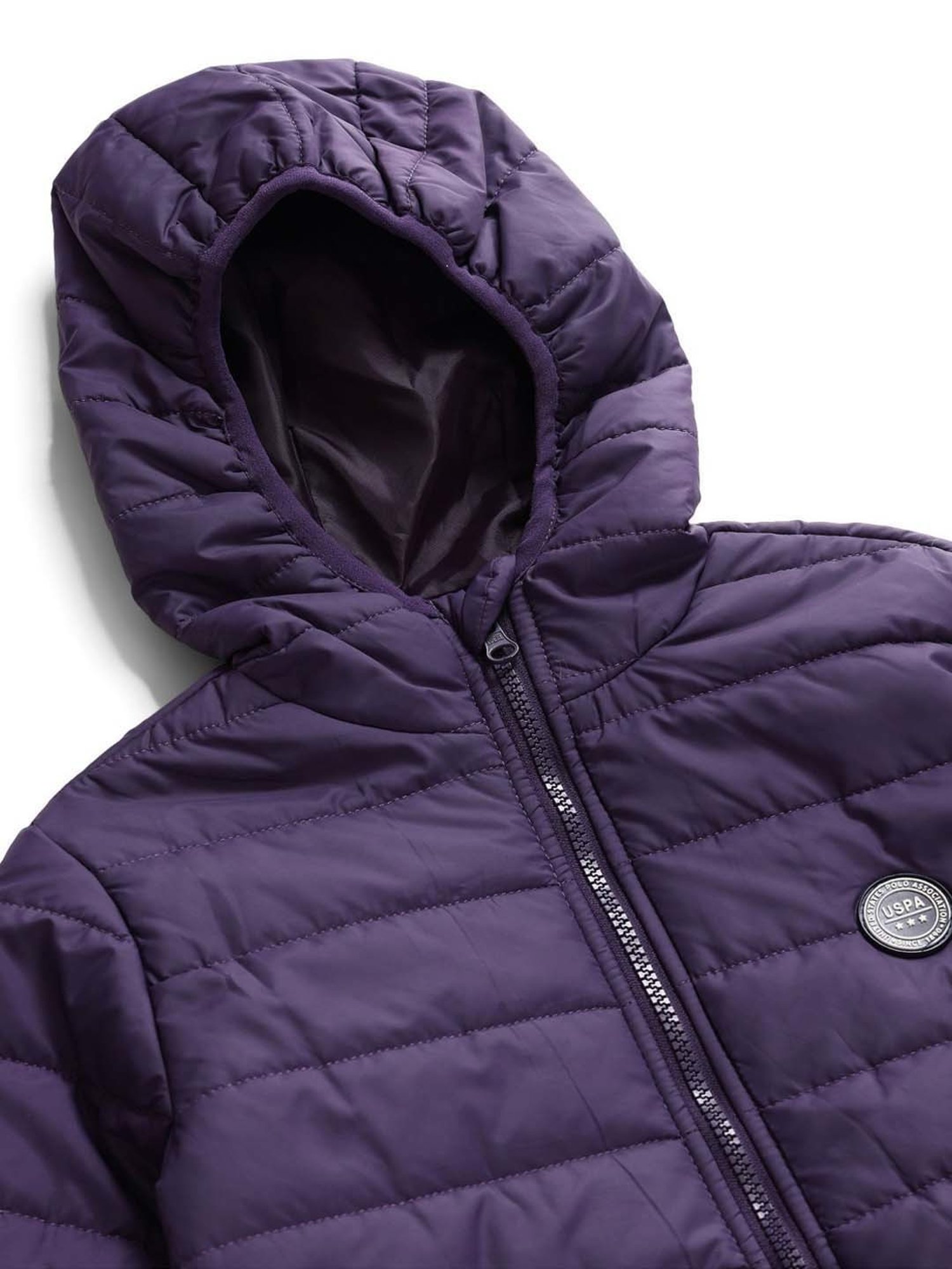 U.S. Polo Assn. Kids Purple Solid Full Sleeves Puffer Jacket