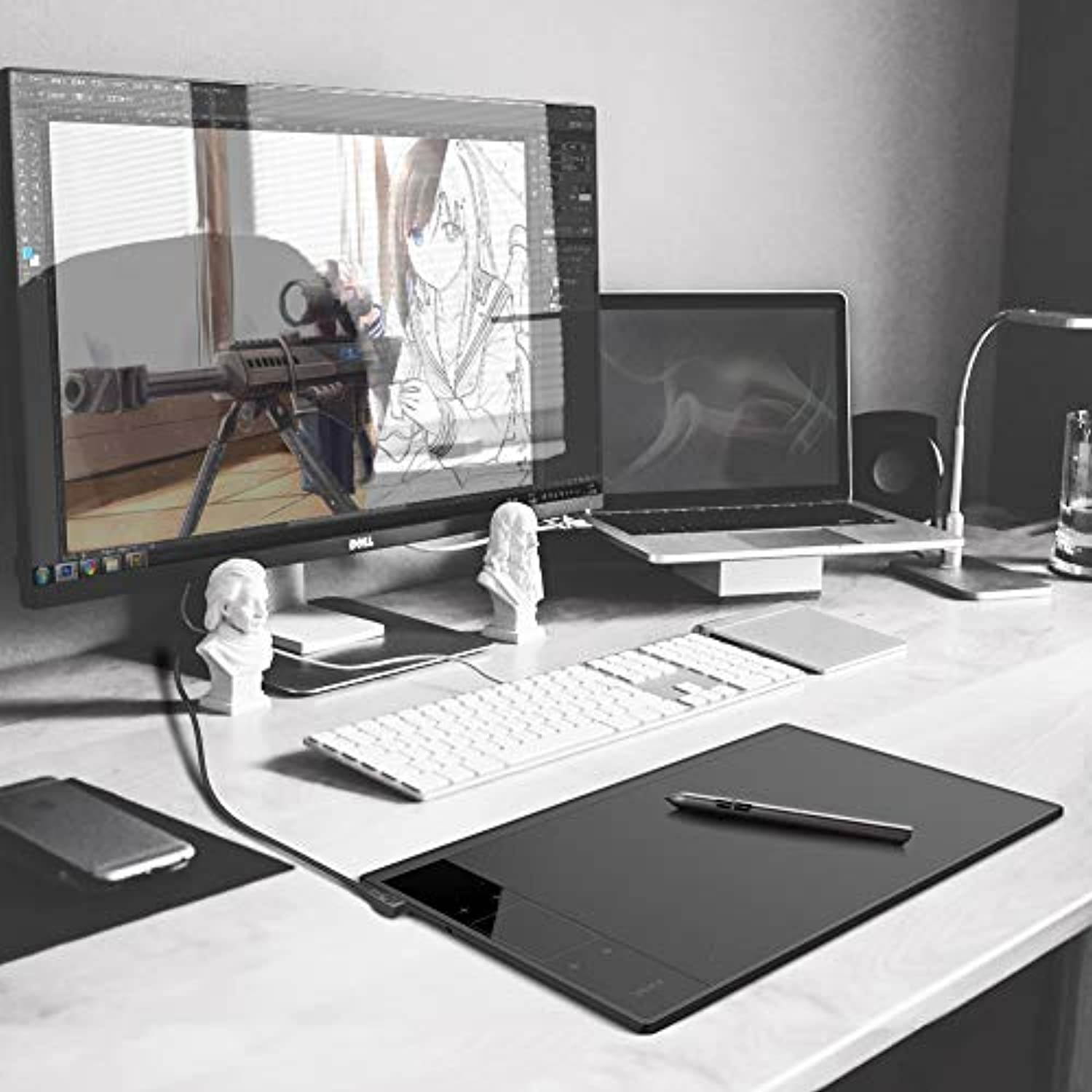 VEIKK A30 V2 10x6 inch Graphic Drawing Tablet Digital Pen Tablet with 8192 Levels Battery-Free Pen, 4 Touch Keys and a Touch Pad ,Compatible with Windows  and  Mac  and  Android OS (VKA30)