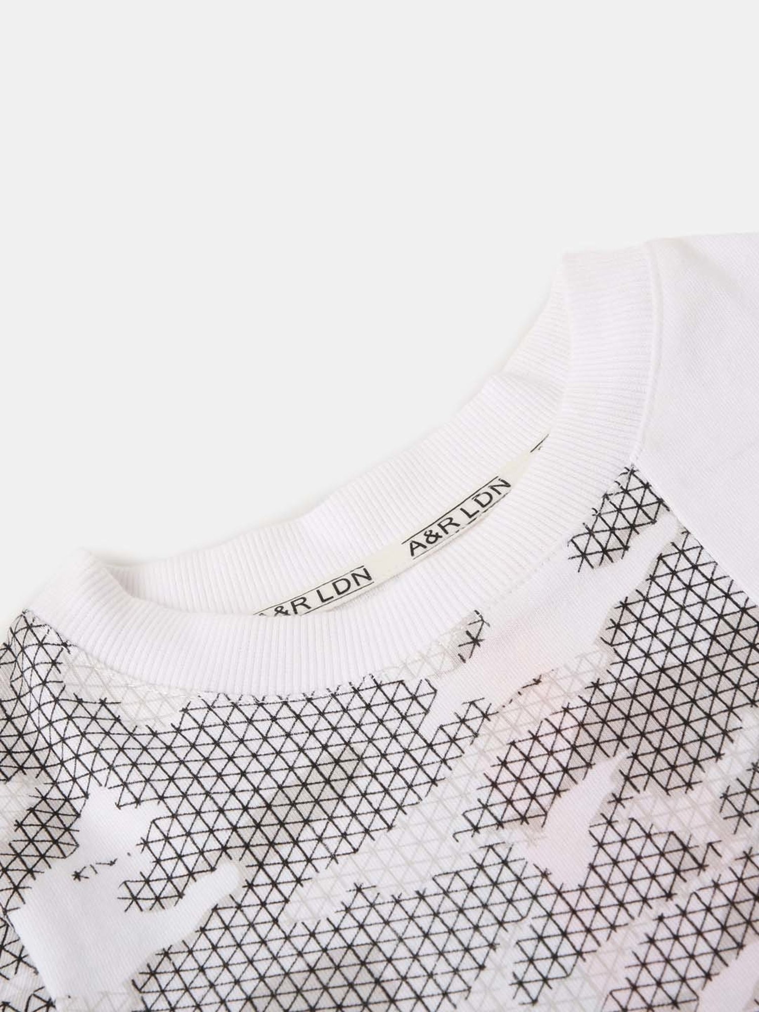 Angel & Rocket Kids White & Grey Cotton Printed T-Shirt