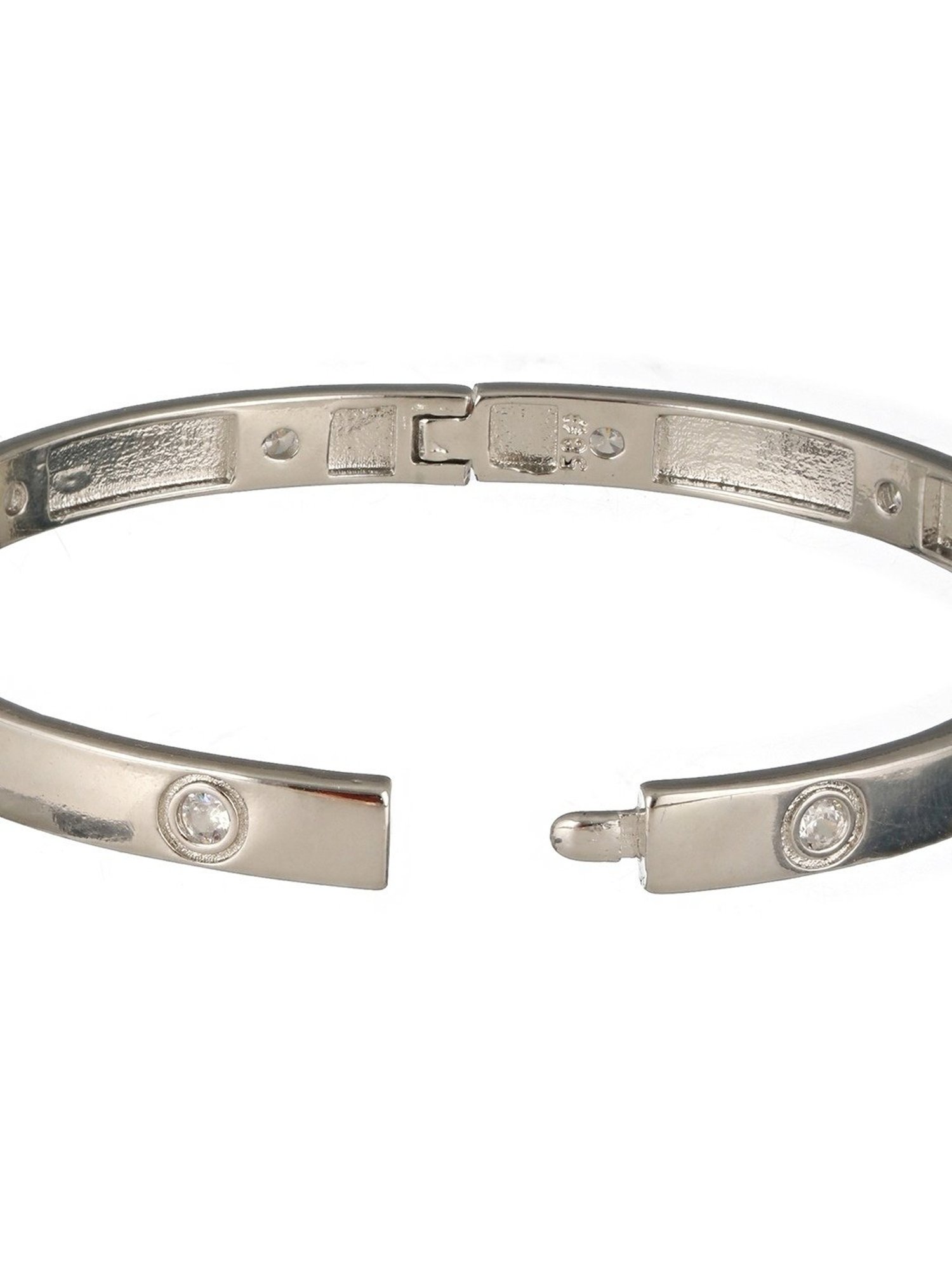 Prita by Priyaasi Chic Studded Band Style Silver-Plated Bracelet