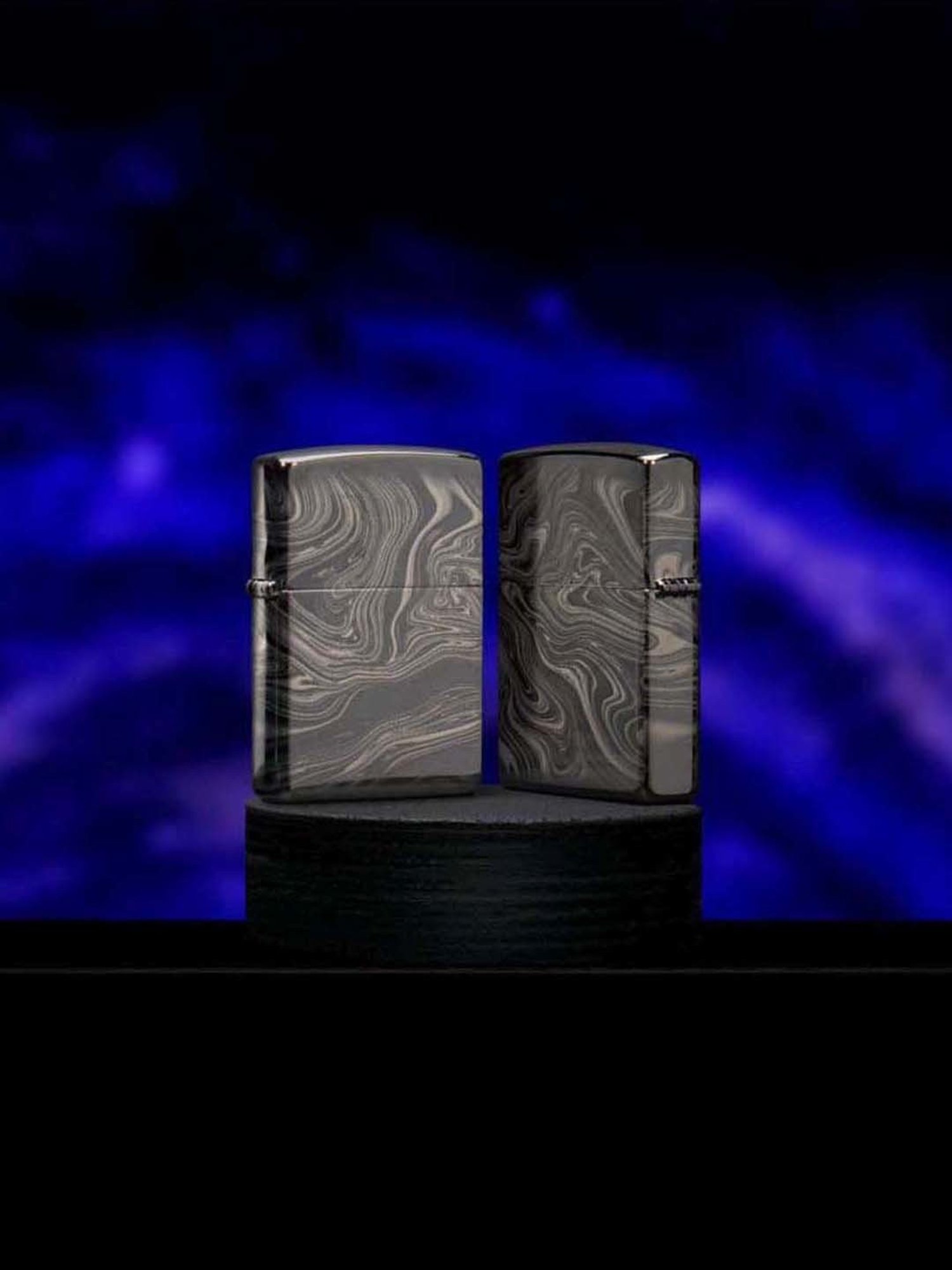 Zippo Black Brass Marble Design Windproof Pocket Lighter