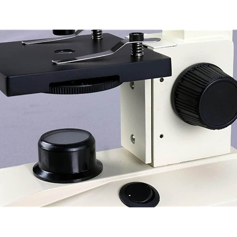 40X-1000X Student Biological Monocular Compound Microscope Kit with Microscope Book + Prepared and Blank Slides
