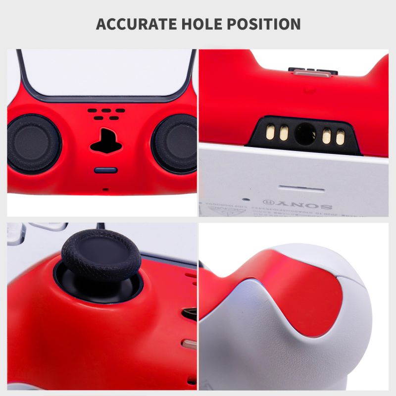 Decorative Strip for PS5 Dualsense Controller, Ackmioxy PS5 Accessories DIY PS5 Controller Replacement Shell Color Replacement Decoration Accessories for PS5 Controller Panel (Red)