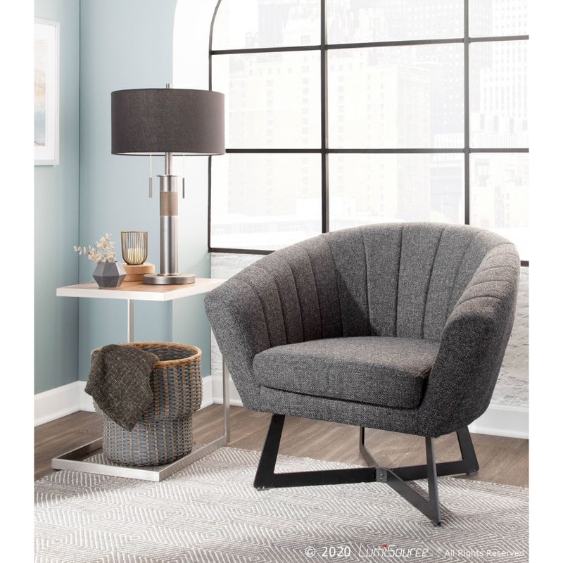 Trophy Industrial Table Lamp - Gun Metal with Black Linen Shade (Includes LED Light Bulb) - LumiSource