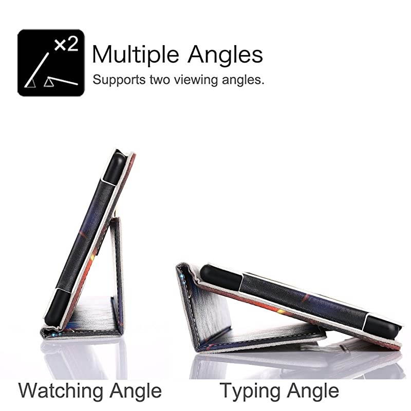 Case for  Fire HD 8" 2018/2017, Auto Sleep/Wake (8th and 7th Generation) Fire HD 8 PU Leather Folding Folio Smart Cover Case For Fire HD 8 Inch 2018/2017 Release (Fire and Water)