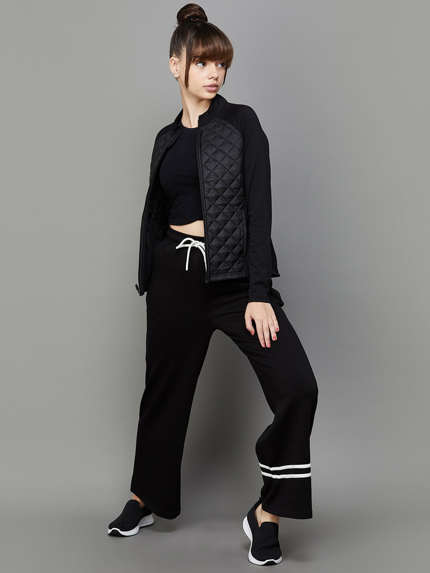 KAPPA Black Quilted Sports Jacket