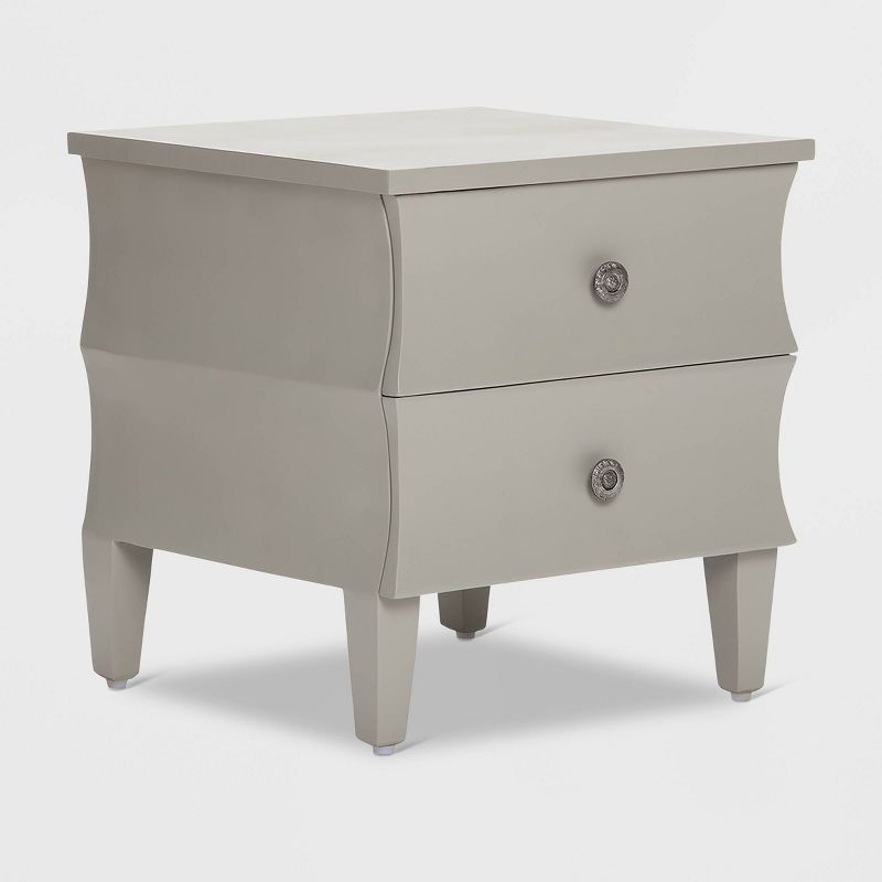 Arlan Side Table with 2 Drawers Gray - Adore Decor