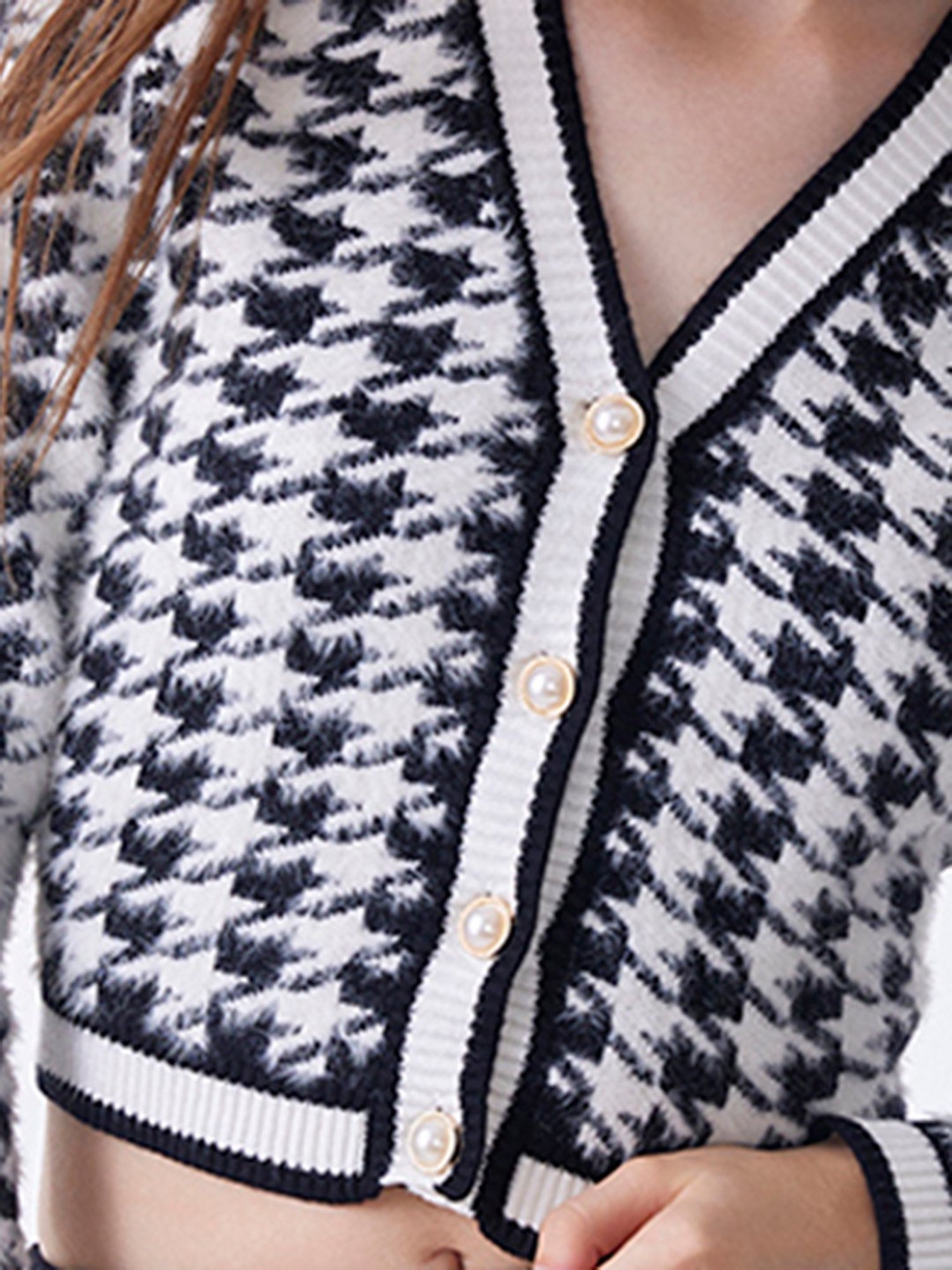 Cover Story Black & White Printed Sweater