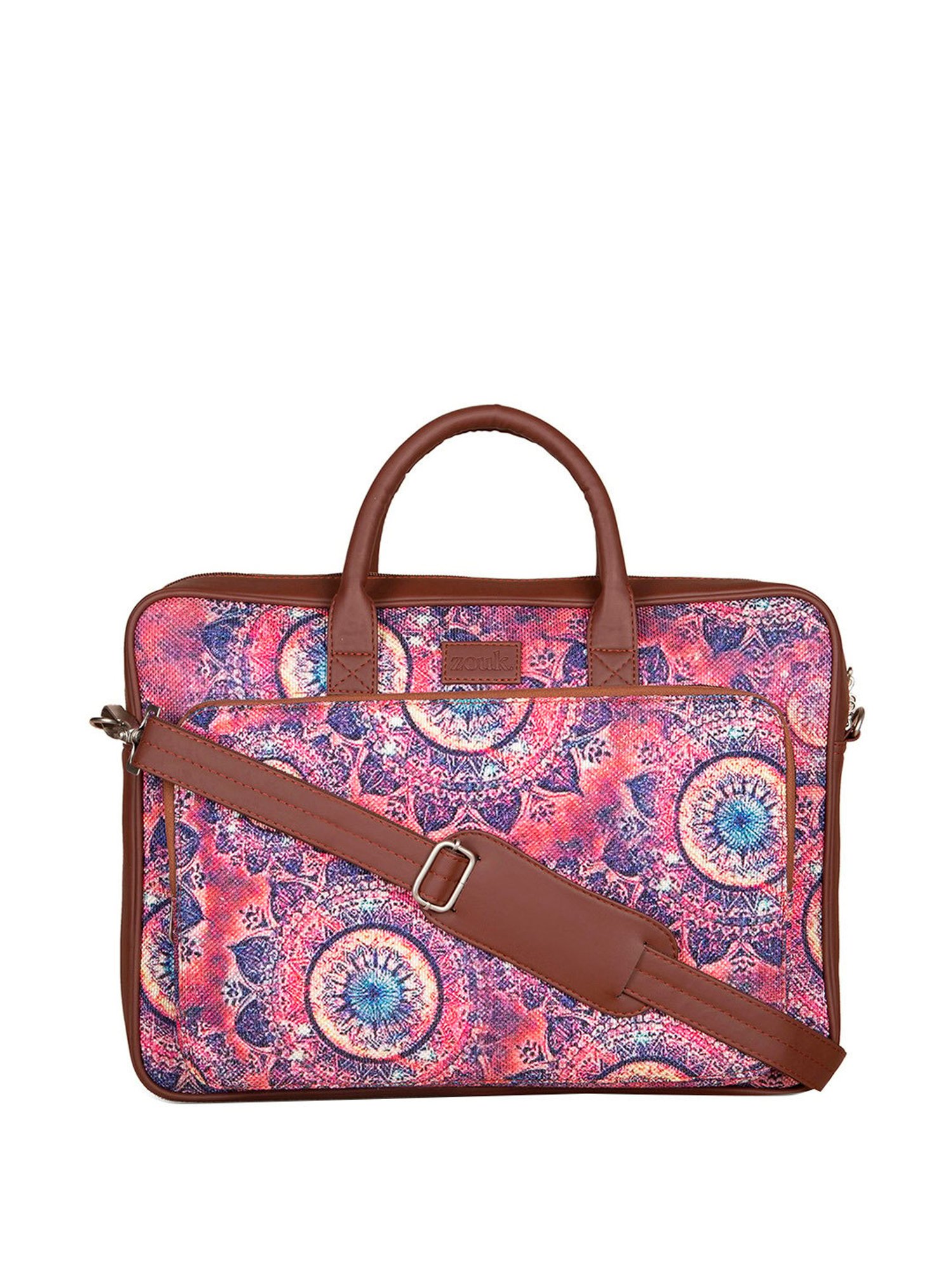 Baggit Brown PVC Solid Laptop Messenger Bag