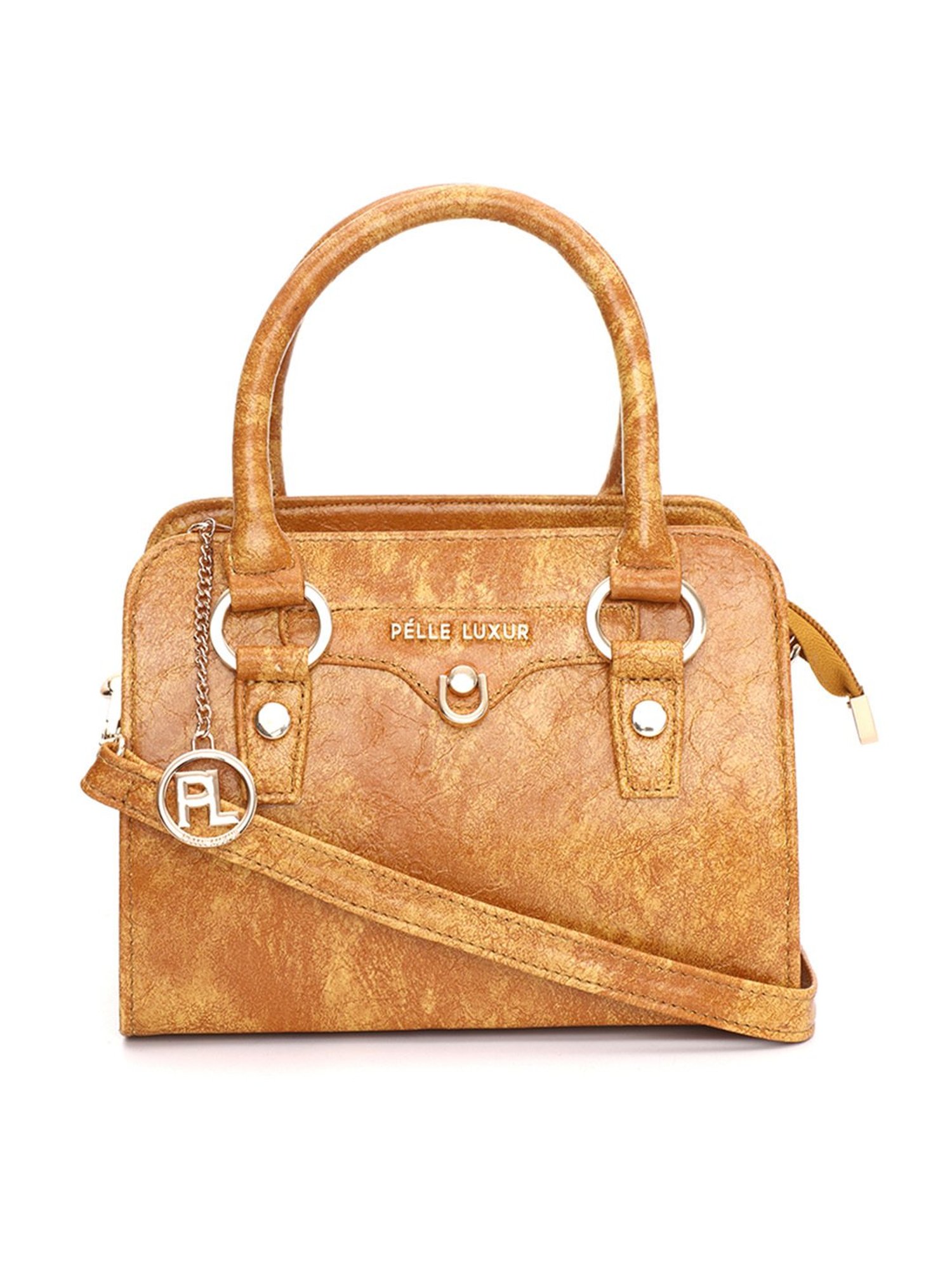 PELLE LUXUR Khaki Small Claudia Satchel Handbag