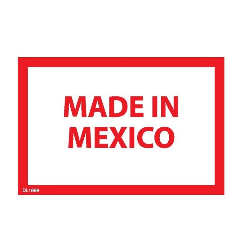 2" x 3" Made in Mexico Labels (500 per  Roll)