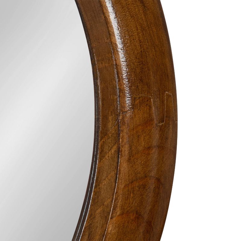 24" x 36" Pao Oval Wall Mirror Walnut Brown - Kate & Laurel All Things Decor