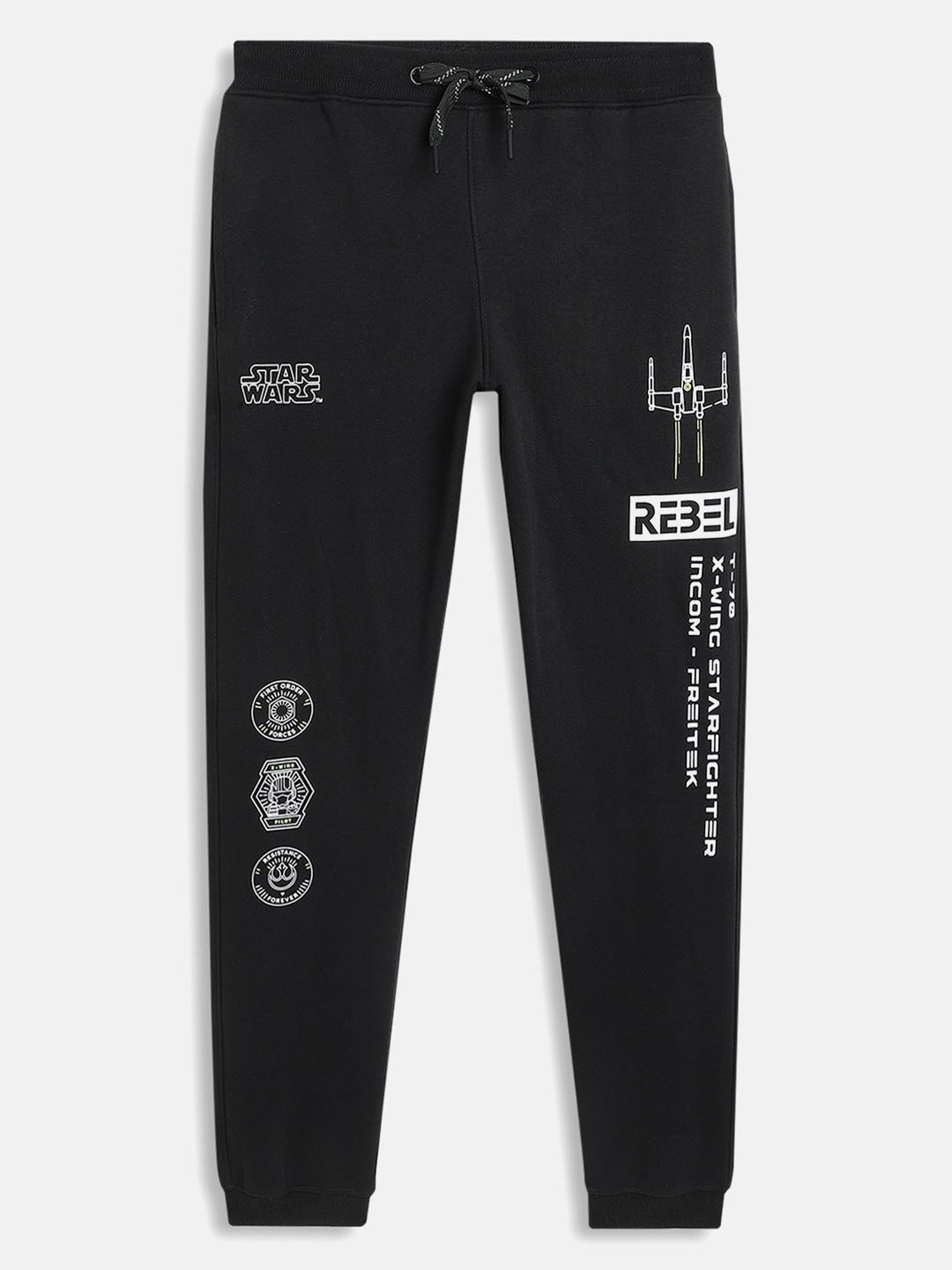 Octave Boys Black Printed Joggers