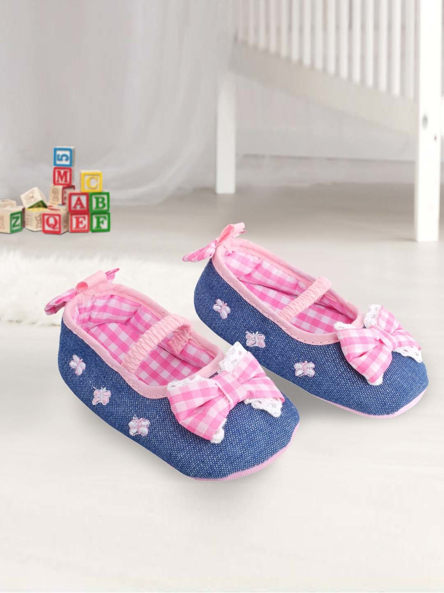 Baby Moo Kids Navy & Pink Mary Jane Shoes