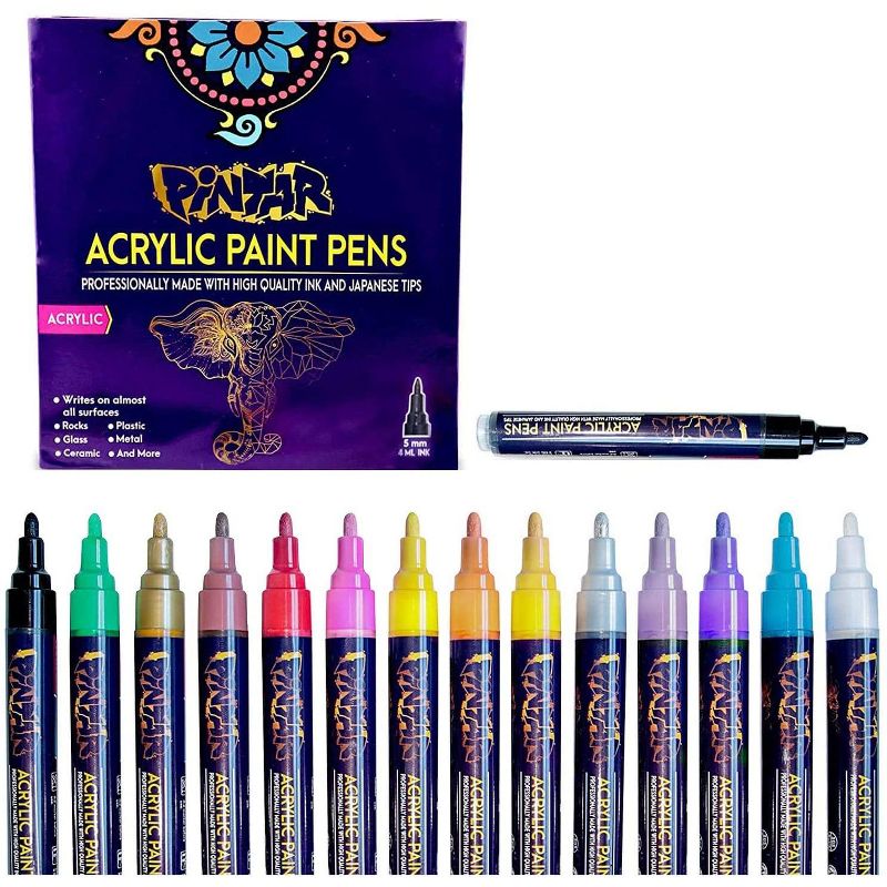 Pintar Art Supply Premium Acrylic Paint Pens - 14 Colors