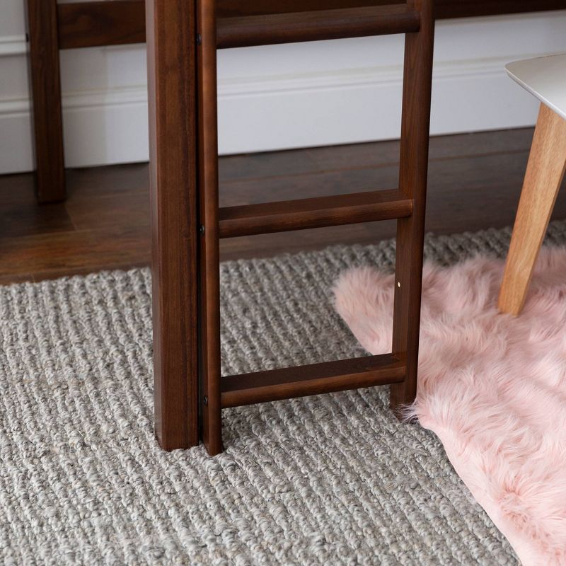 Twin Solid Wood Low Loft Bed Walnut - Saracina Home