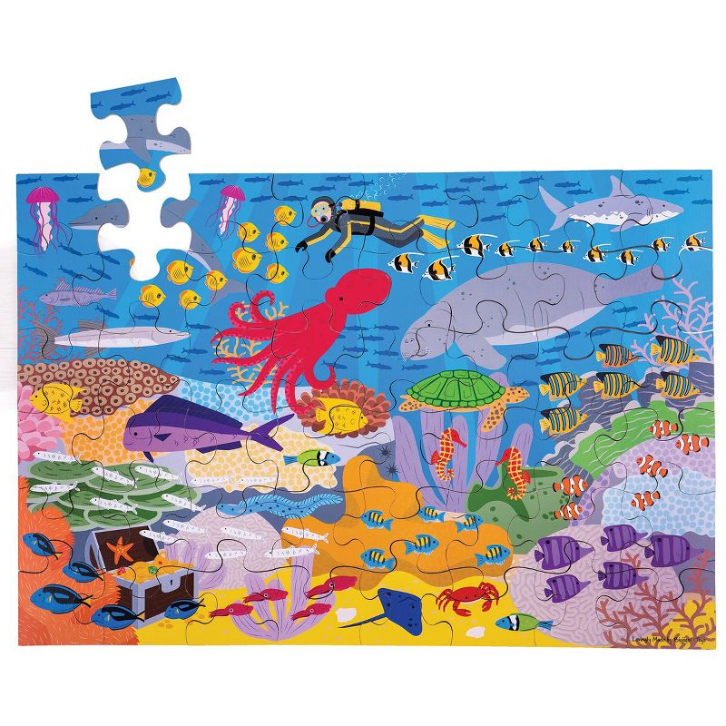 Bigjigs Toys Wooden Floor Puzzle - Ocean, Dollhouse, Farm and Construction