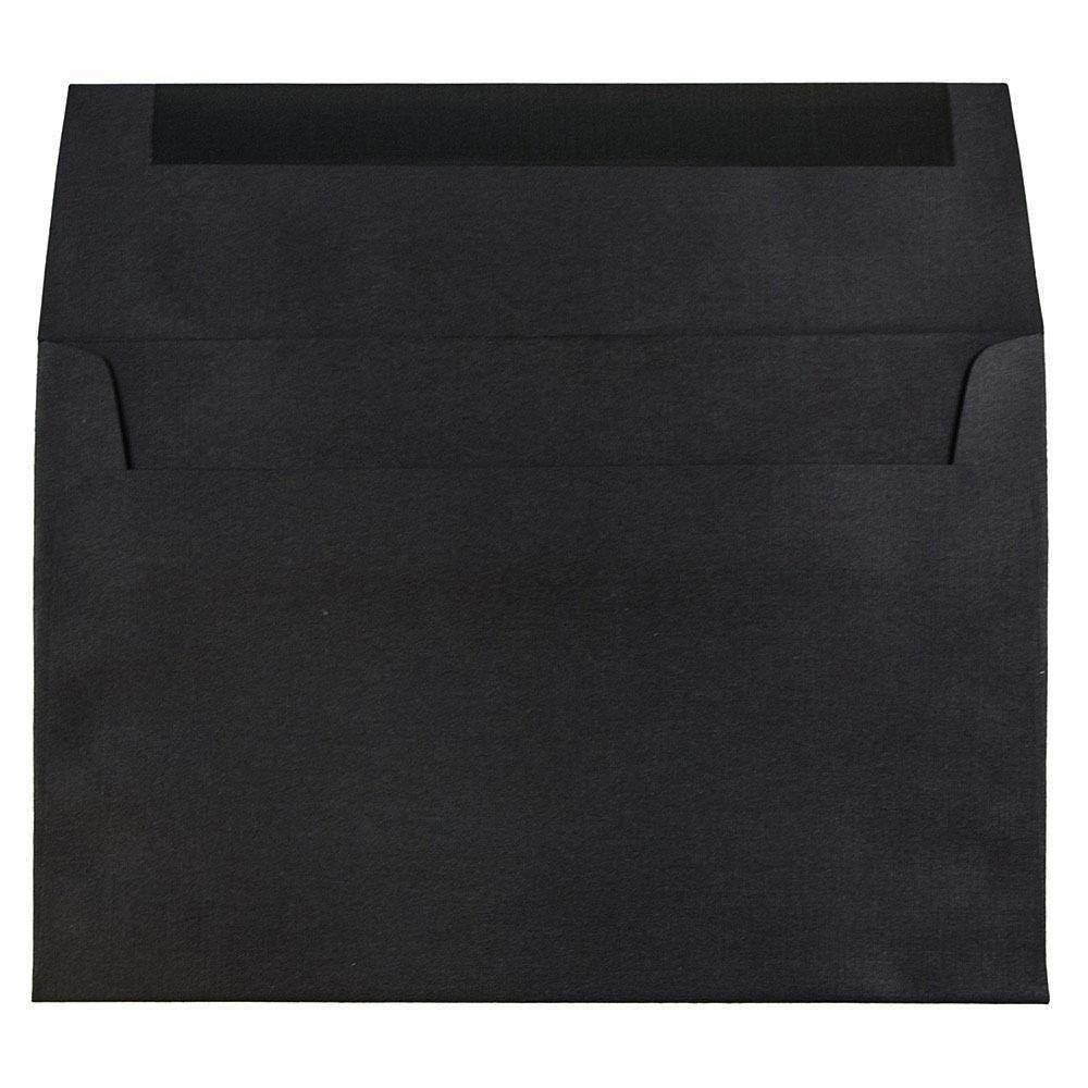 JAM PAPER A7 Square Invitation Envelopes - 5 1/4 x 7 1/4 - Black Linen - 25/Pack