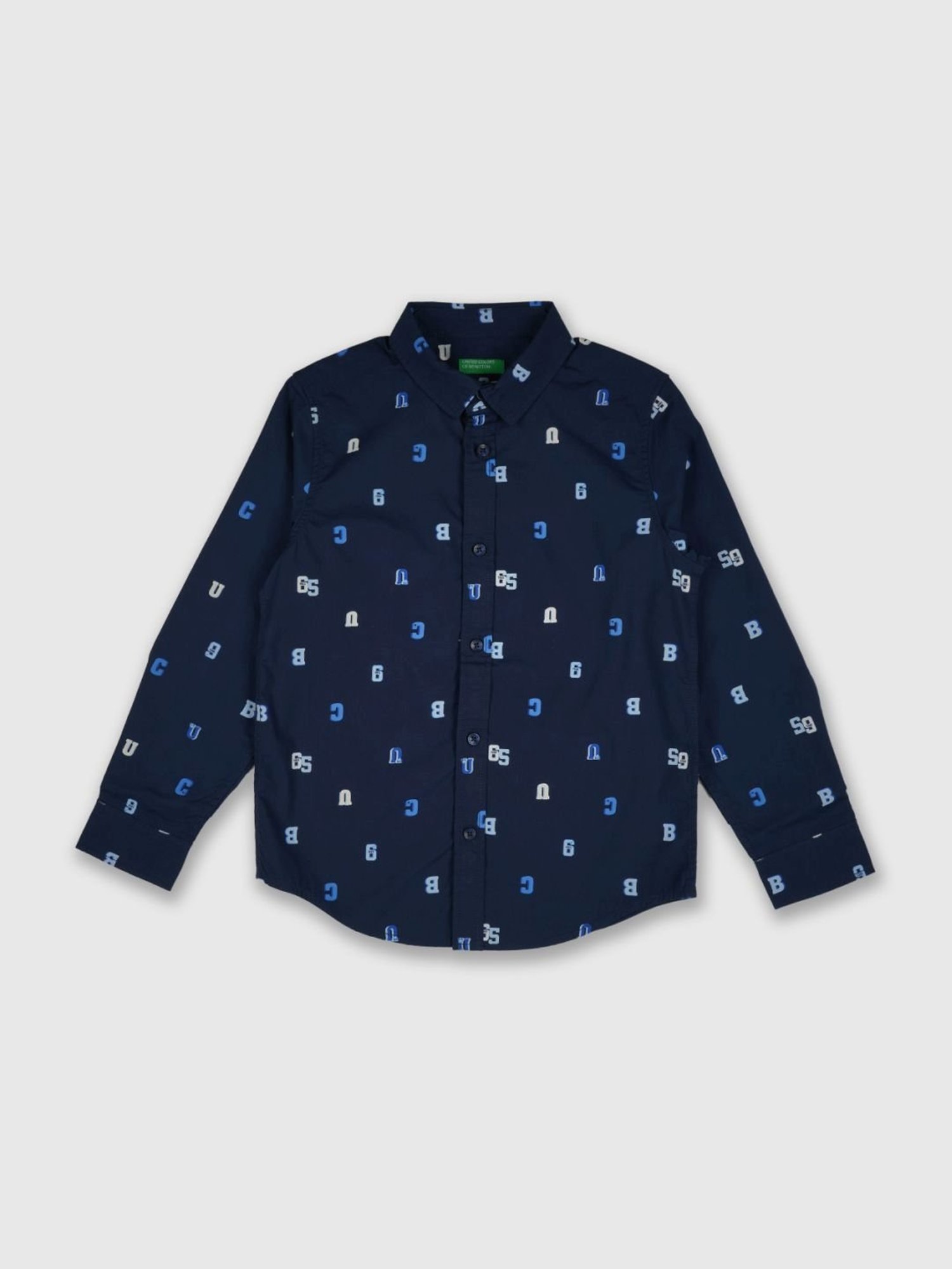 United Colors of Benetton Kids Navy Printed Shirt