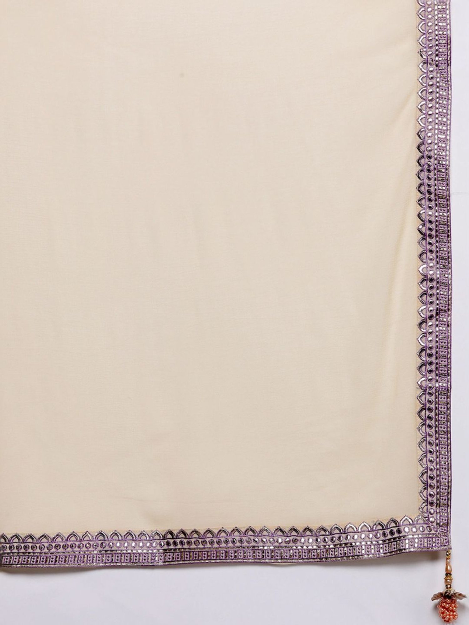 Libas Art Beige Embroidered Kurti Palazzo Set With Dupatta