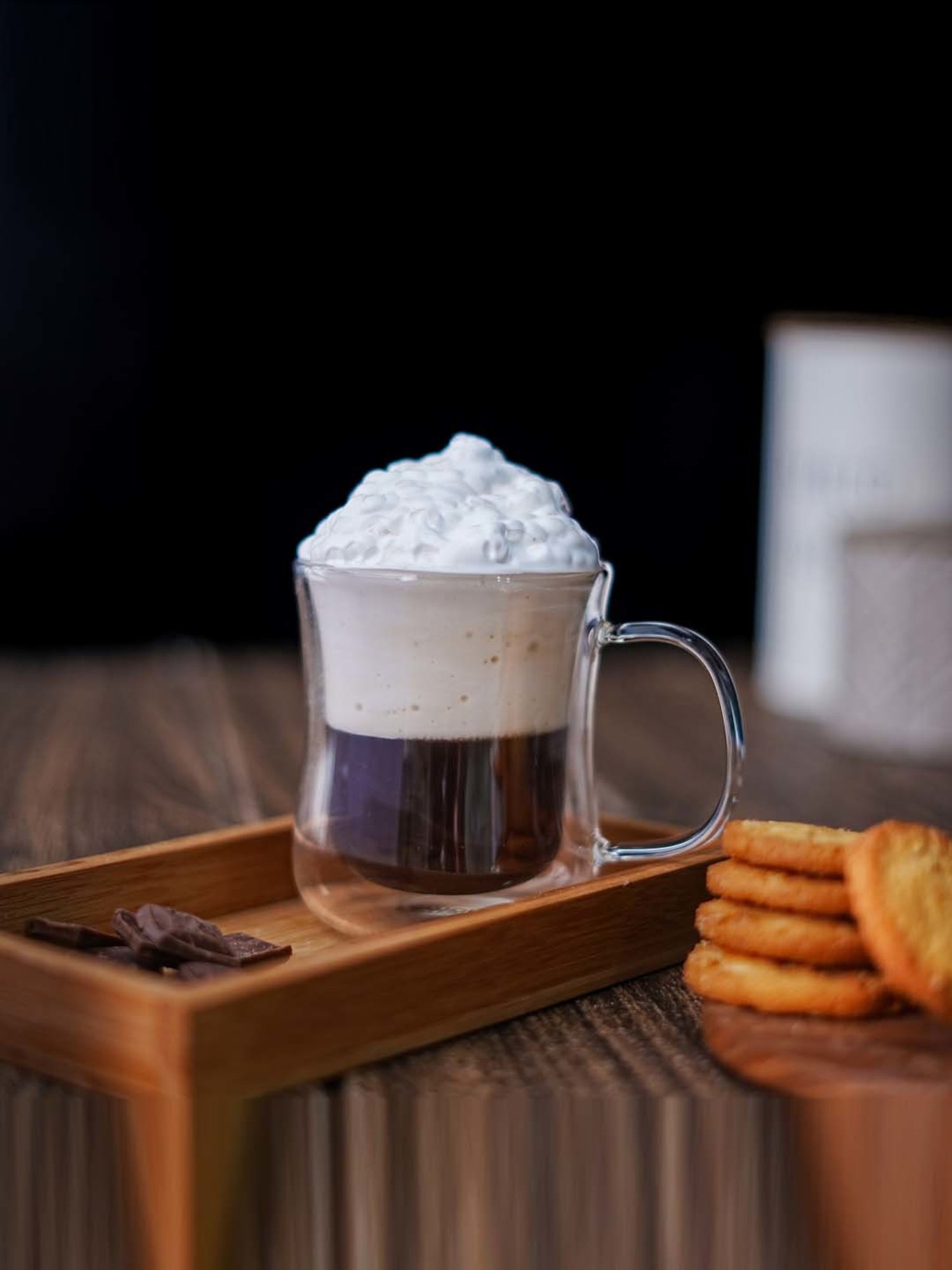 Femora Double Wall Transparent Glass Heat Resistant Coffee Mugs With Handle (0.24 L) - Set of 4