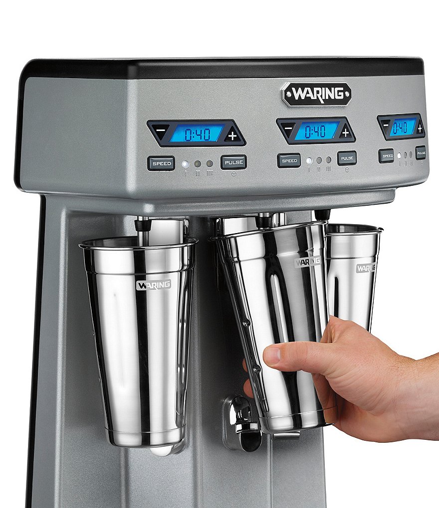 Waring Commercial Heavy-Duty Triple-Spindle Drink Mixer with Timer