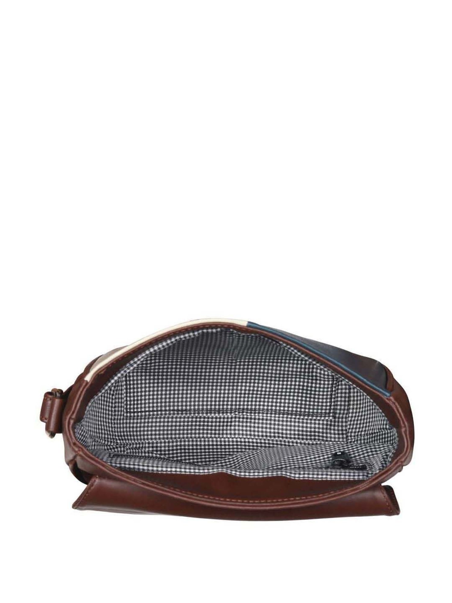 Toteteca Brown Color Block Medium Sling Handbag