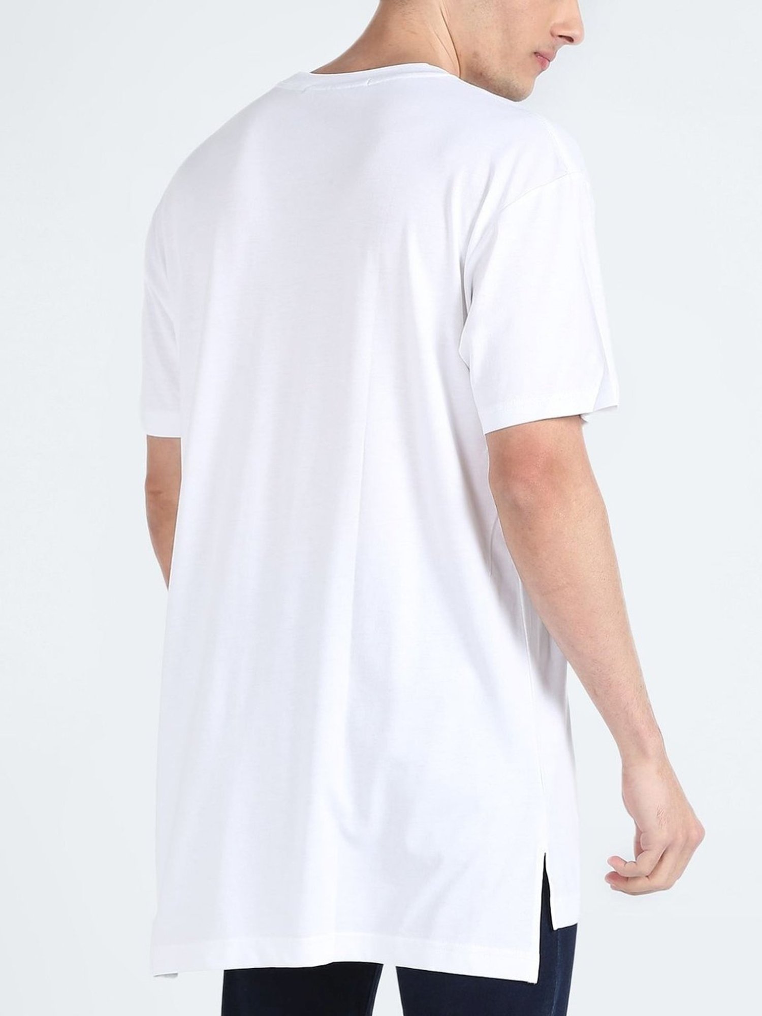 Calvin Klein Jeans White Comfort Fit Logo Printed T-Shirt