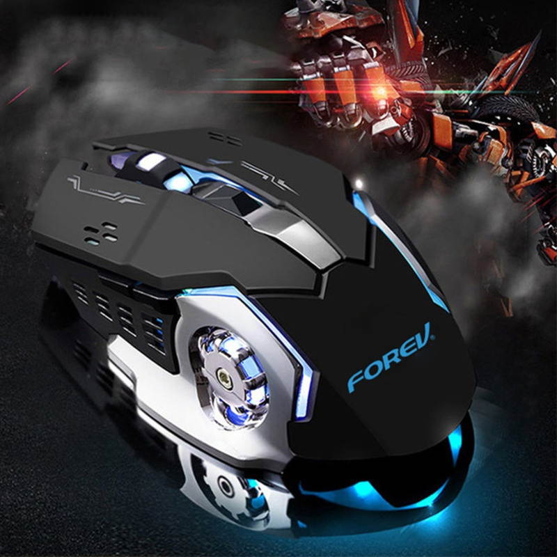 FV-W502 Computer Mouse Wireless 6 Buttons ABS 2.4GHz Rechargeable Silent Mouse for Laptop