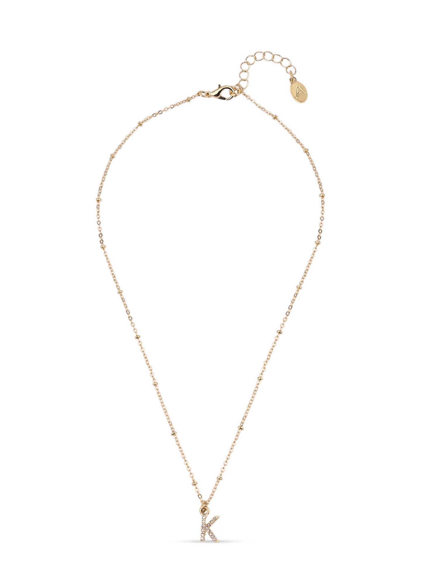 Accessorize London Gold Initial Sparkle Pendant Necklace for Women