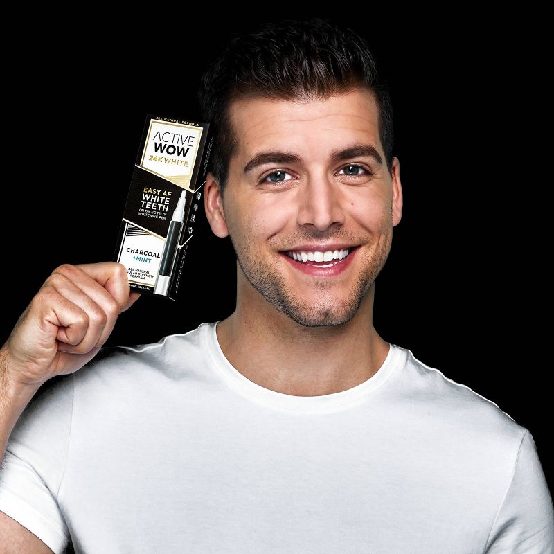 Active Wow White Charcoal Teeth Whitening Pen with Mint - 0.09 fl oz