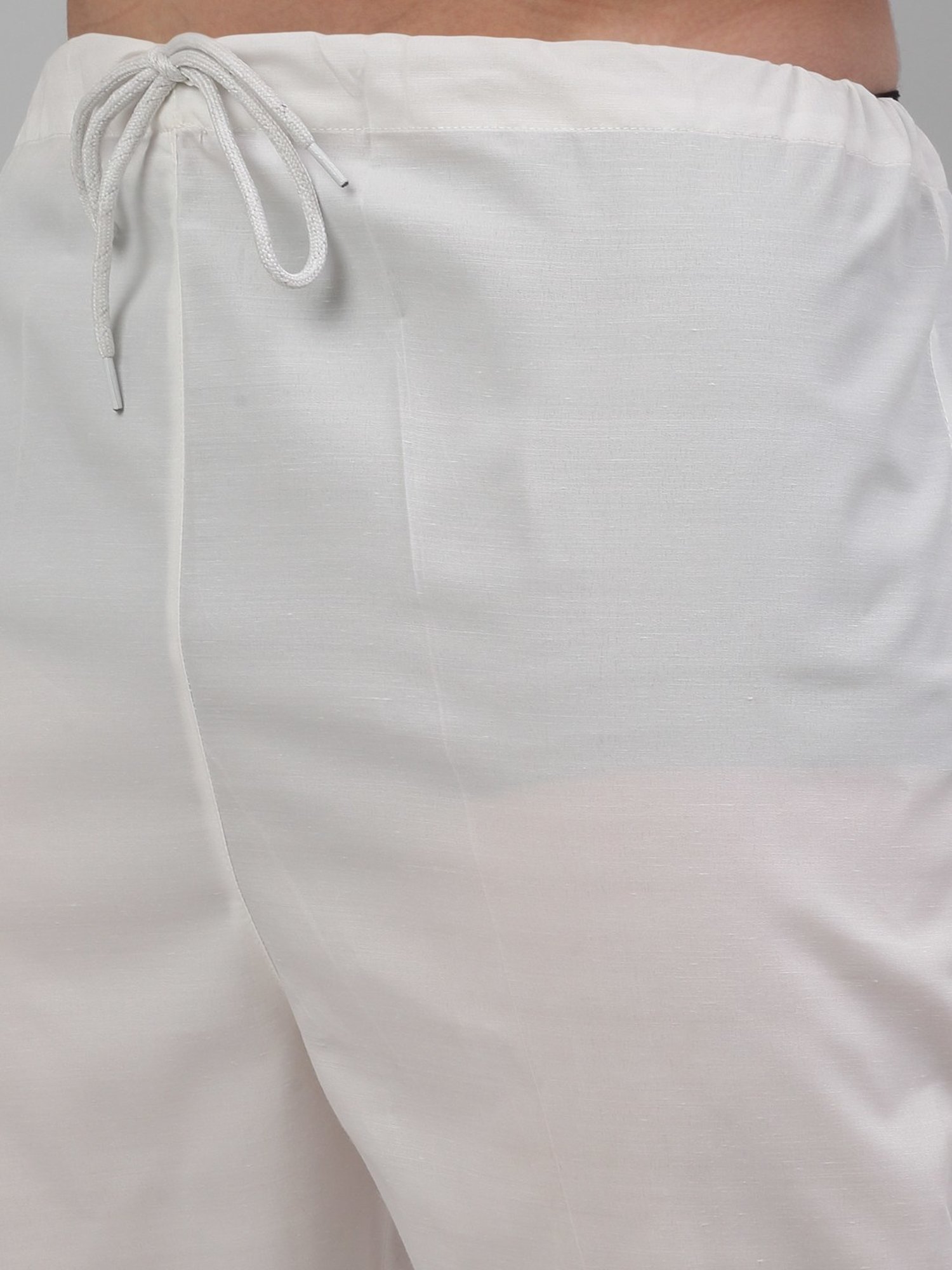 Jompers White Regular Fit Embroidered Kurta Bottom Set