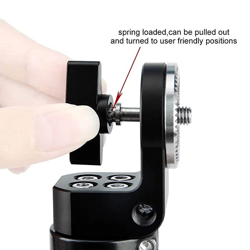 Leather Rosette Handle M6 Thread Mount, Applicable for 15mm Camera Shoulder Rig Rod Support System
