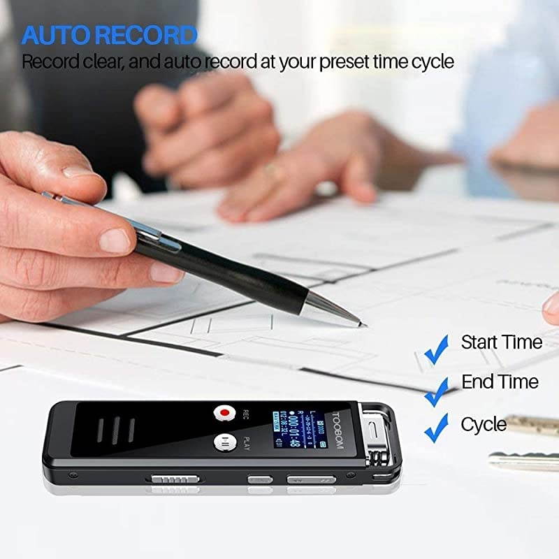 8GB Digital Voice Recorder for Lectures  Voice Activated Recorder with Playback 1536KPBS Audio Recording Device Password Protection Mini Tape With MP3 Player for LecturesMeetingsInterviewsC