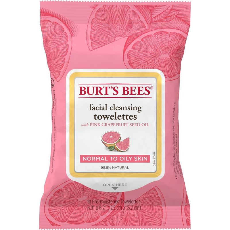 Burt's Bees Facial Cleansing Towelettes - Pink Grapefruit - 10ct
