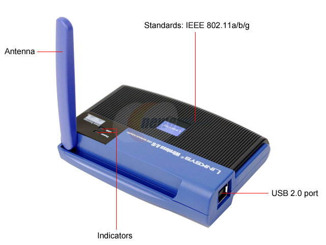 Linksys WUSB54AG USB 2.0 Wireless A/G Network Adapter